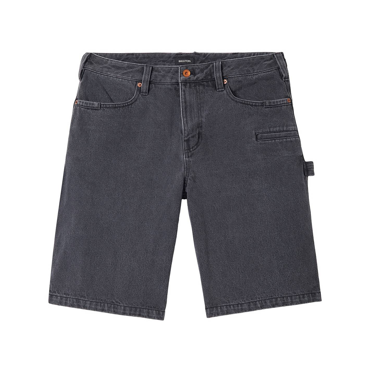 Brixton Builders Carpenter Baggy Shorts - Washed Black Denim