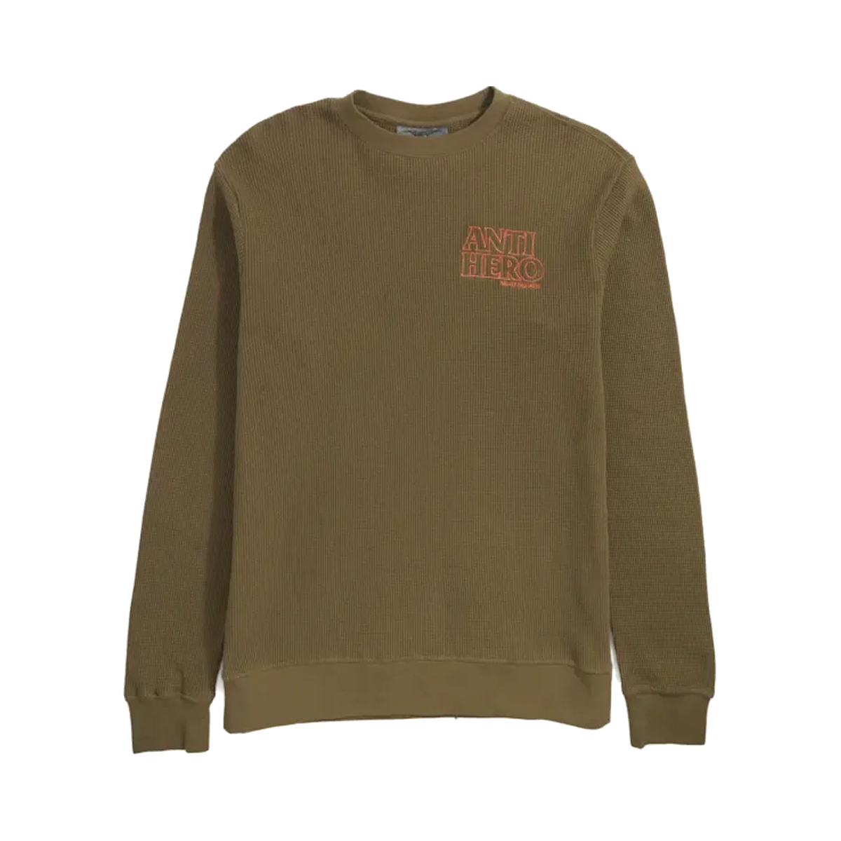 Antihero Lil Black Hero Outline Waffle Knit Crewneck - Brown
