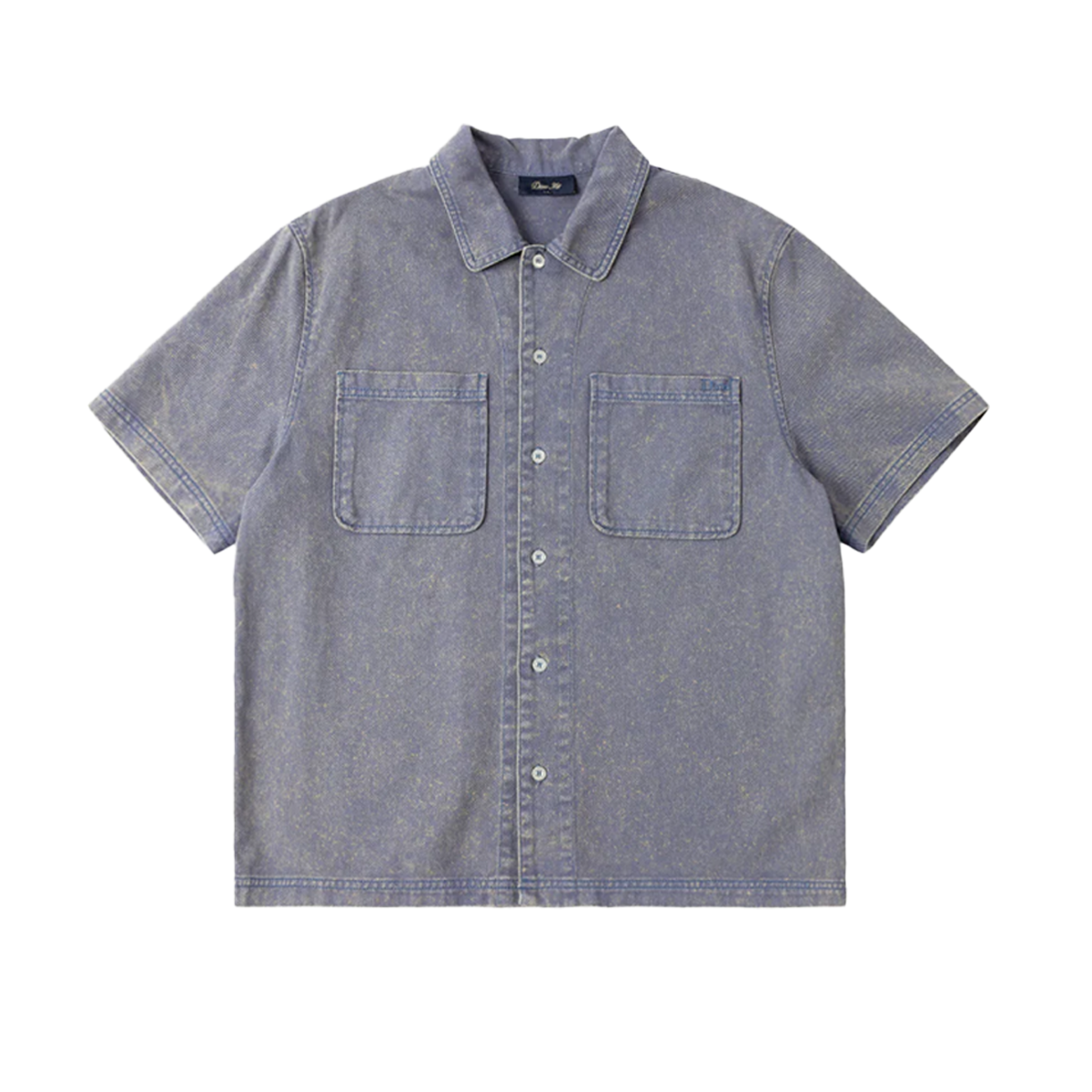 Dime Stone Washed Button Up - Grey Blue