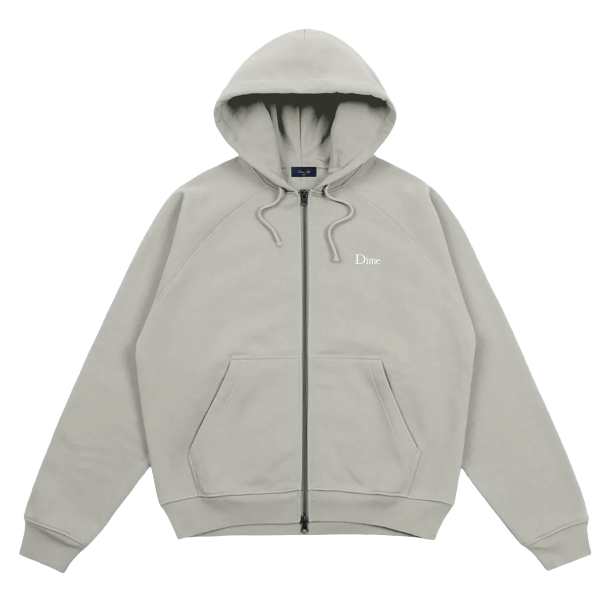 Dime Classic Small Logo Zip Hoodie - Iron
