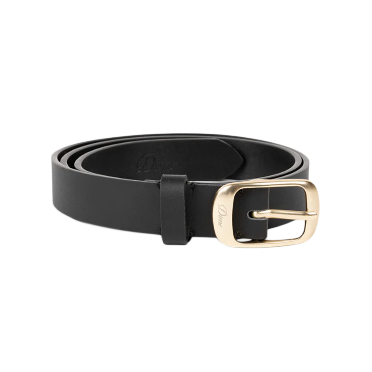 Dime Dress Leather Belt - Black