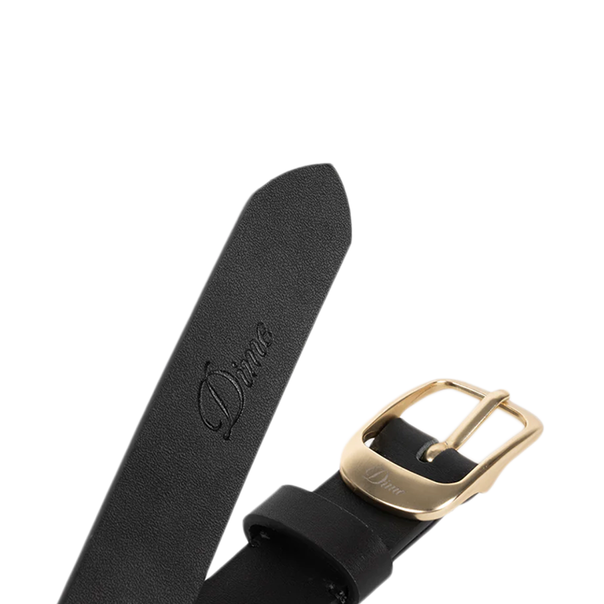 Dime Dress Leather Belt - Black