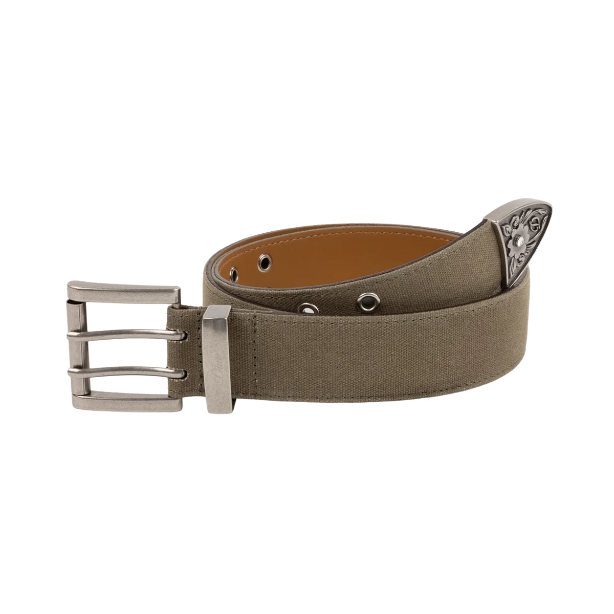 Dime Waxed Canvas Belt - Brown / Olive