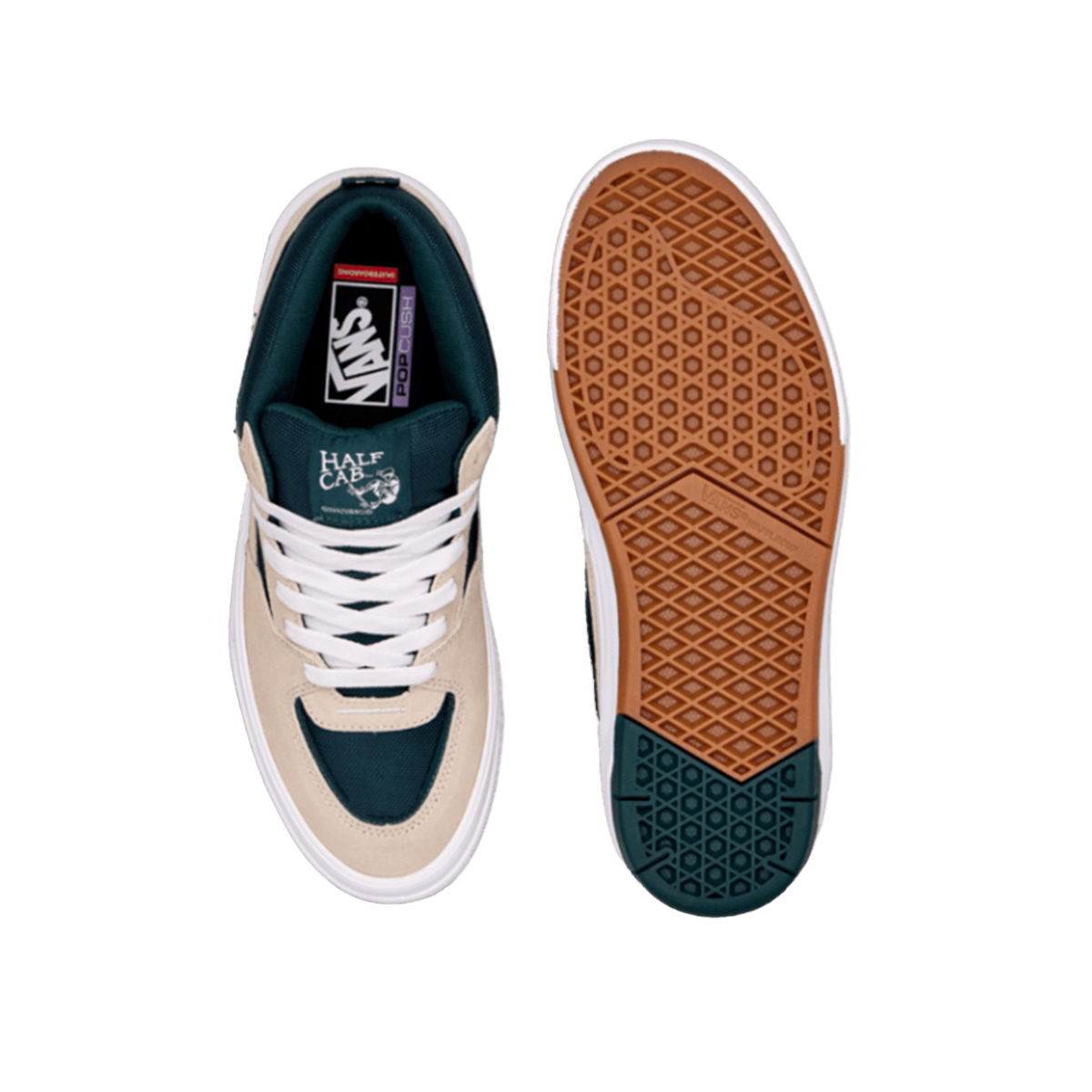 Vans Skate Half Cab Wafflecup Shoes - Oatmeal / Deep Teal
