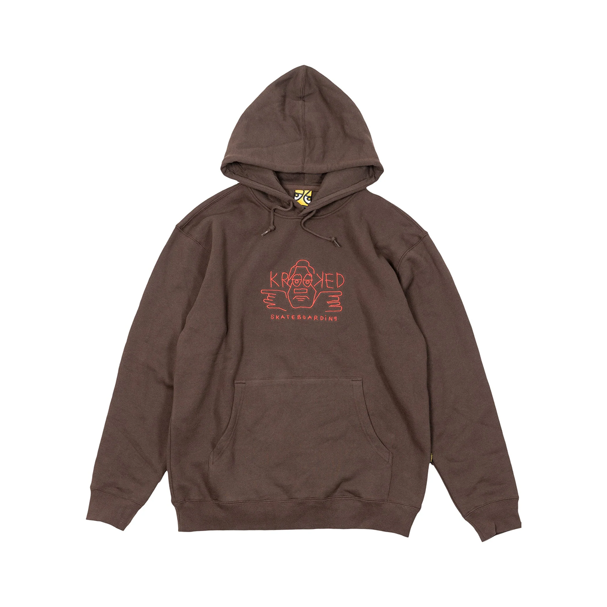 Krooked Arketype Raw Embroidered Hoodie - Brown