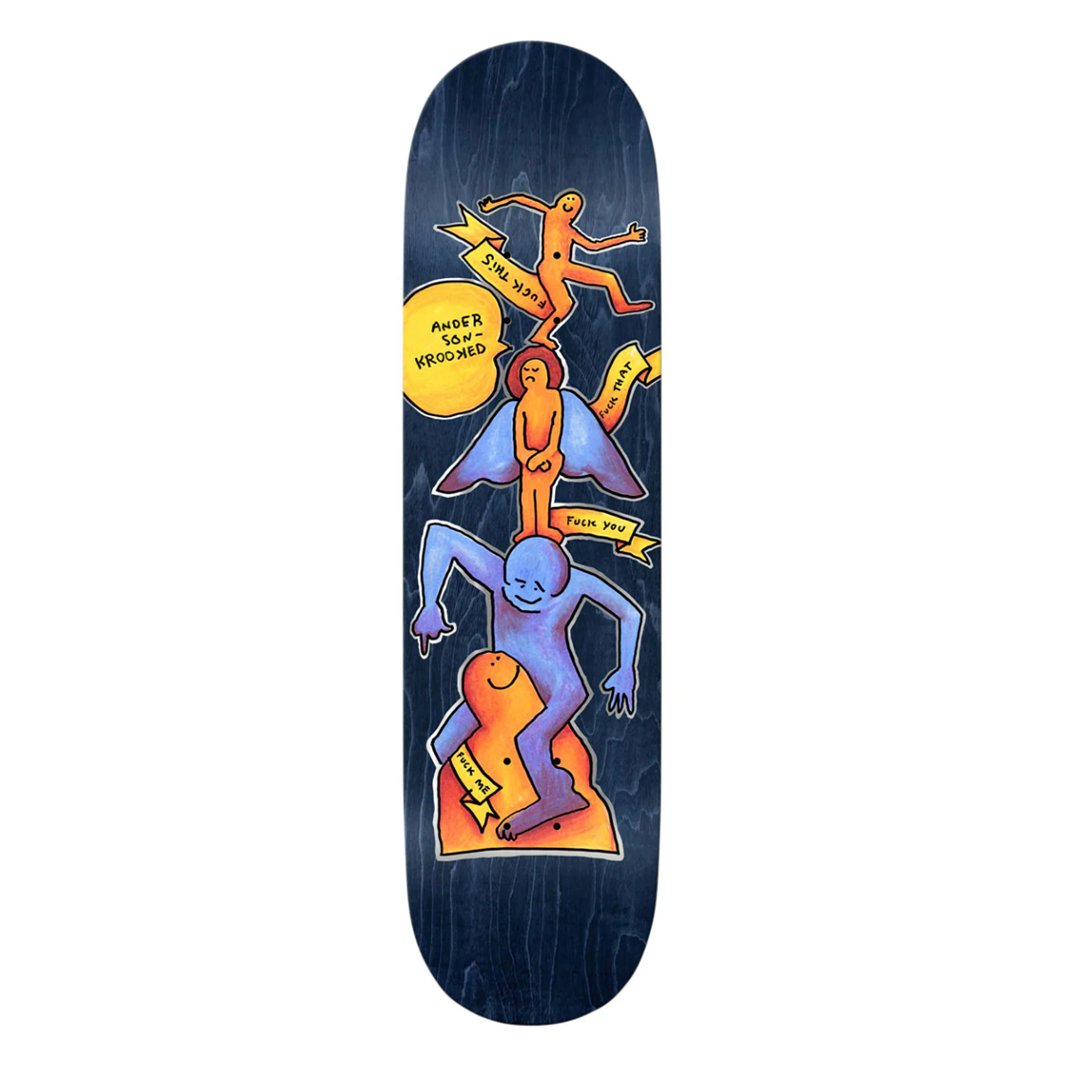 Krooked Manderson Stack Skateboard Skate Deck - 8.38