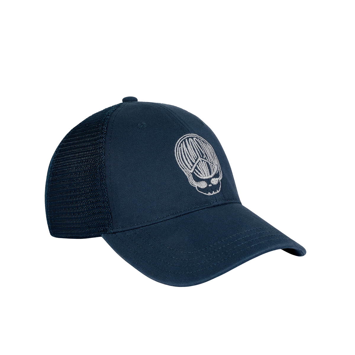 Limosine Peace Head Hat - Navy / Silver Embroidery