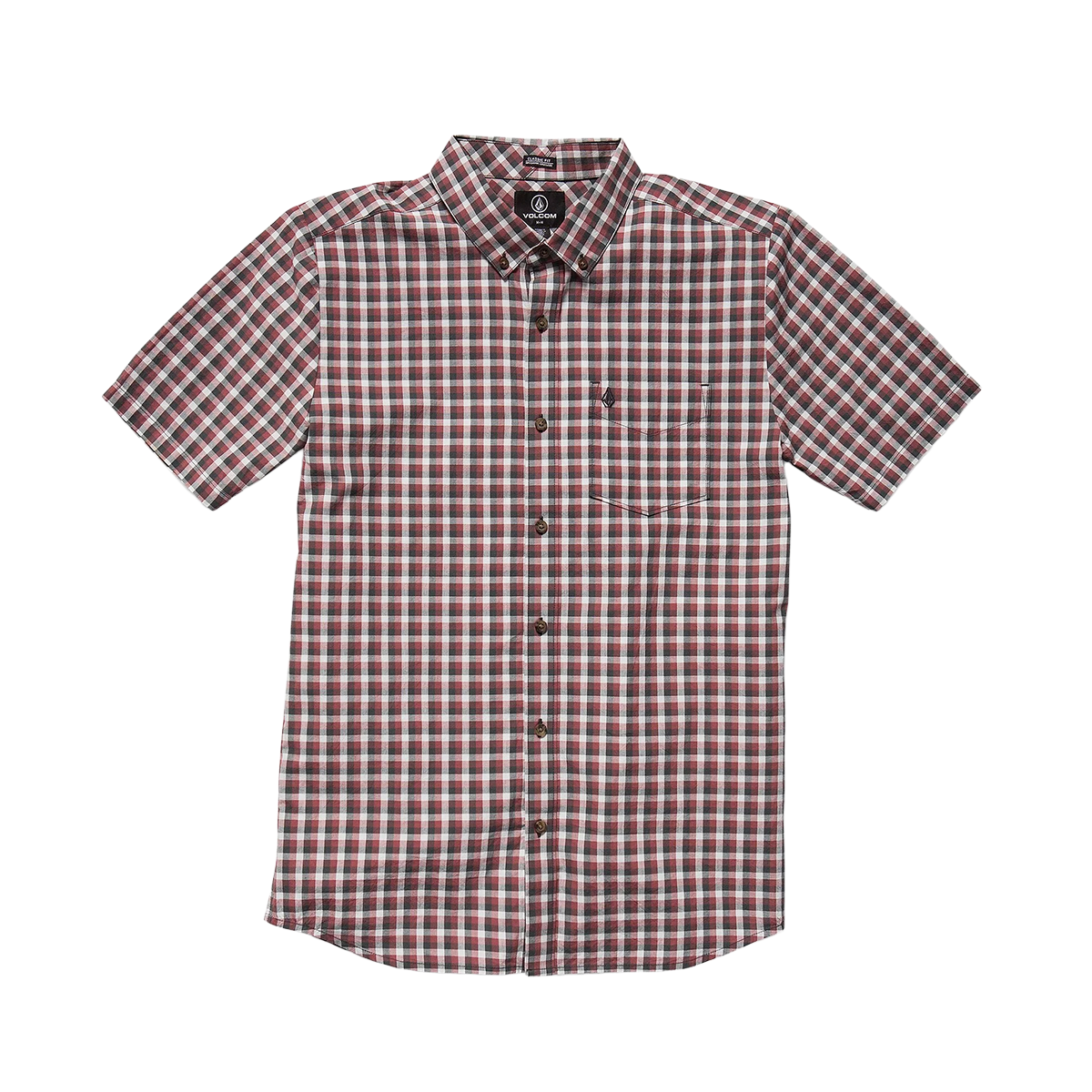 Volcom Louie Check Short Sleeve Shirt - Light Blue Acid