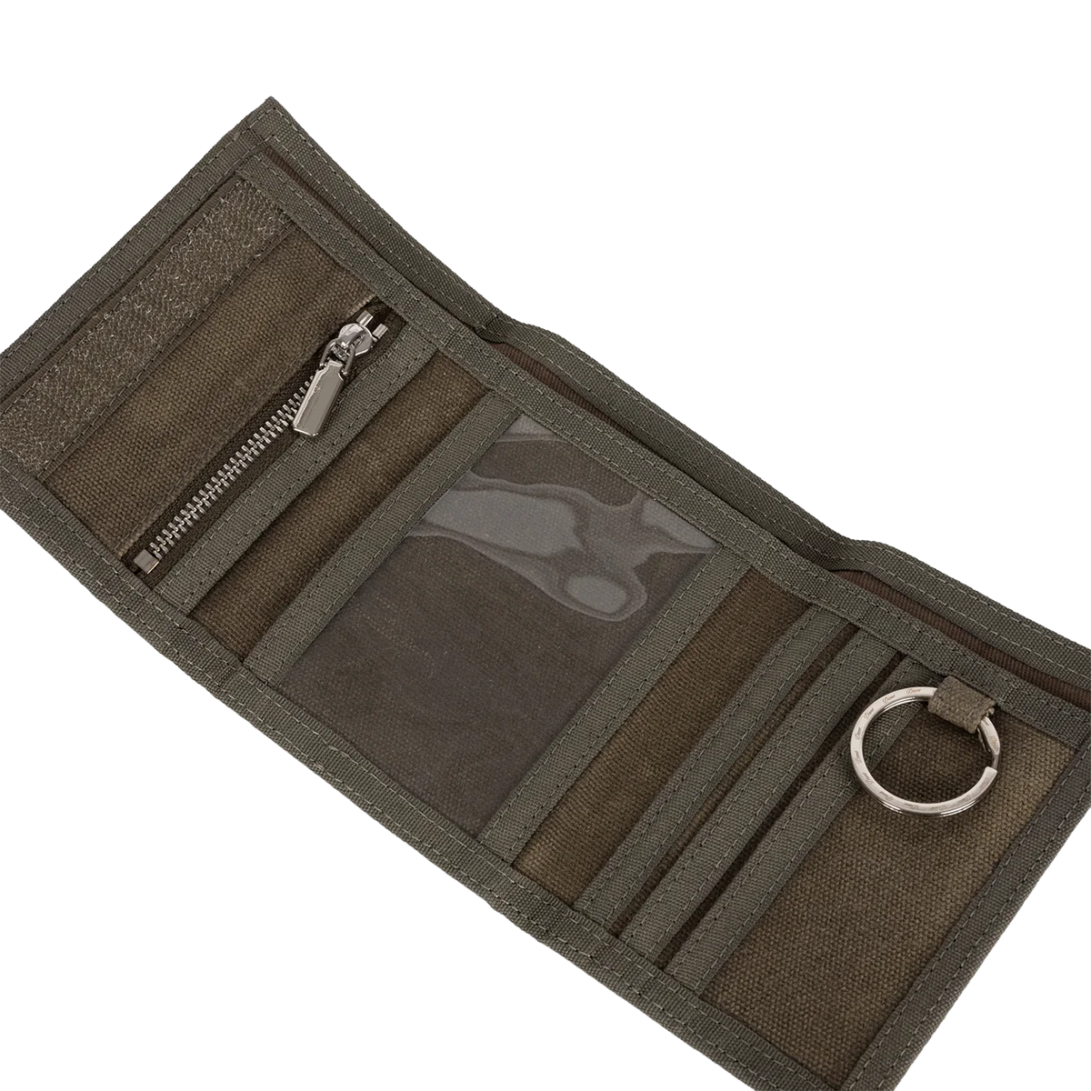 Dime Waxed Velcro Wallet - Olive