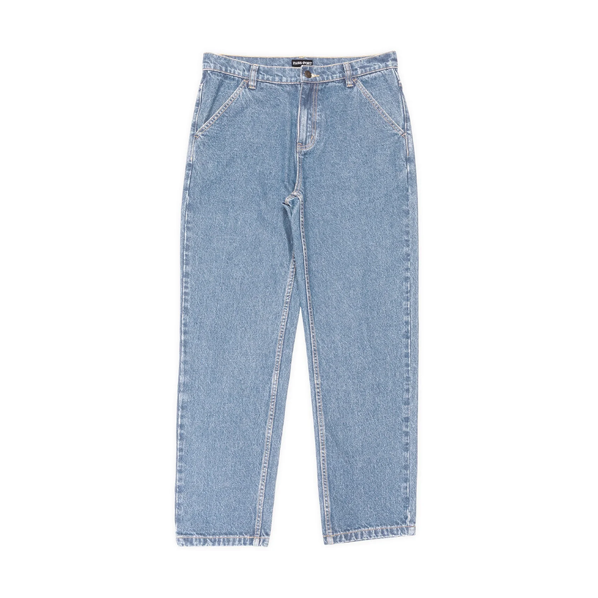Passport Workers Club Straight Leg Jeans - Washed Light Indigo