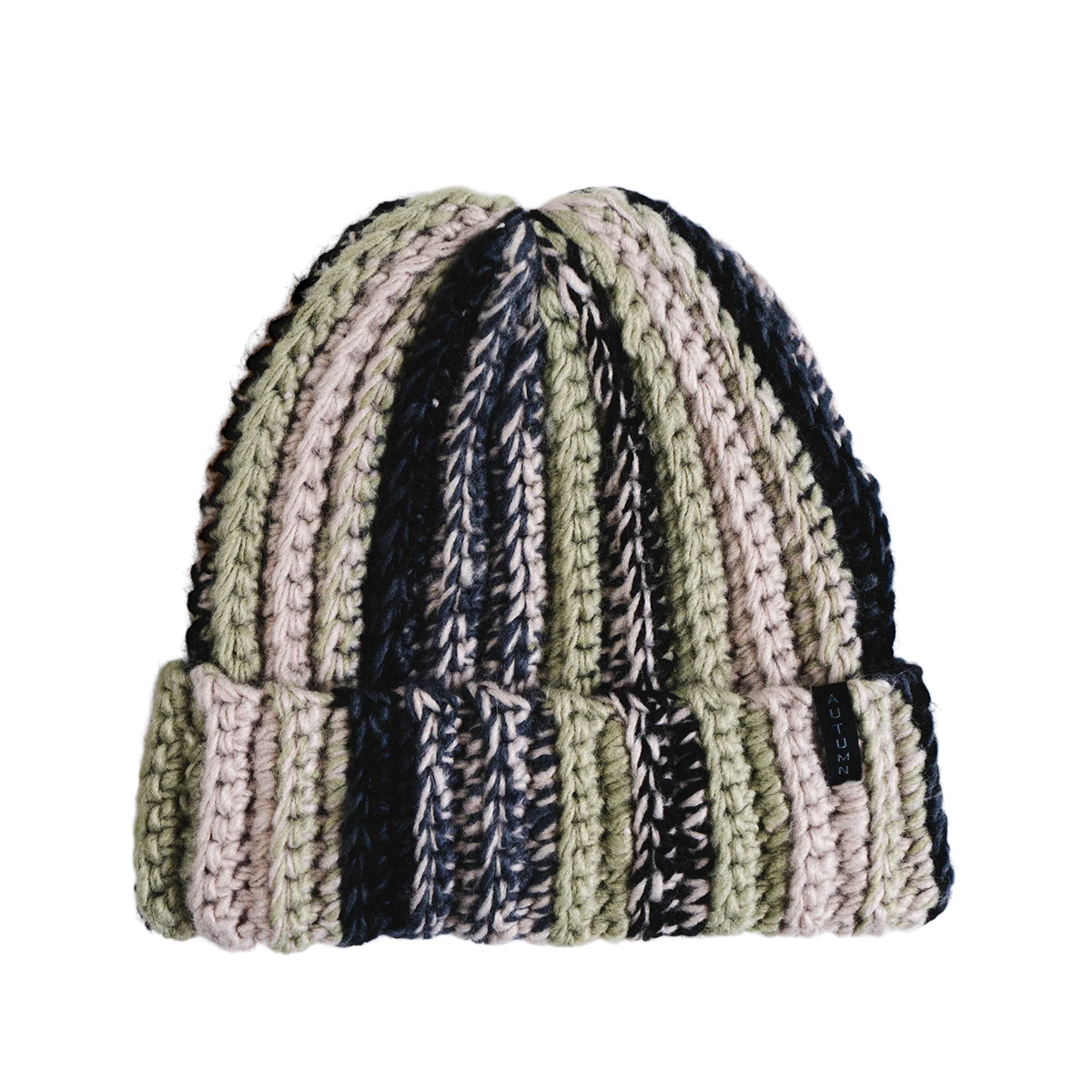 Autumn Patchwork Beanie - Sand