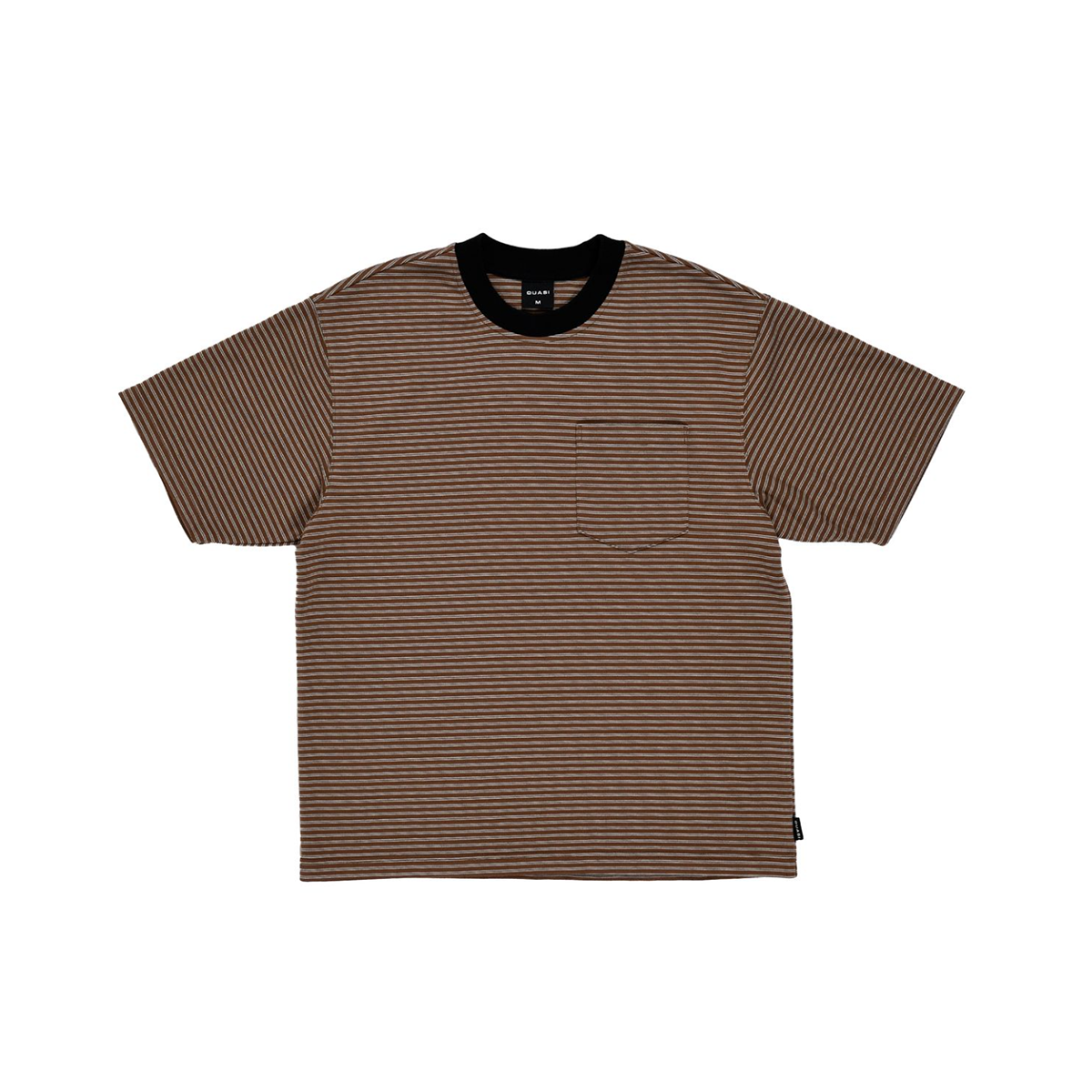 Quasi Striped Pocket T-Shirt - Brown