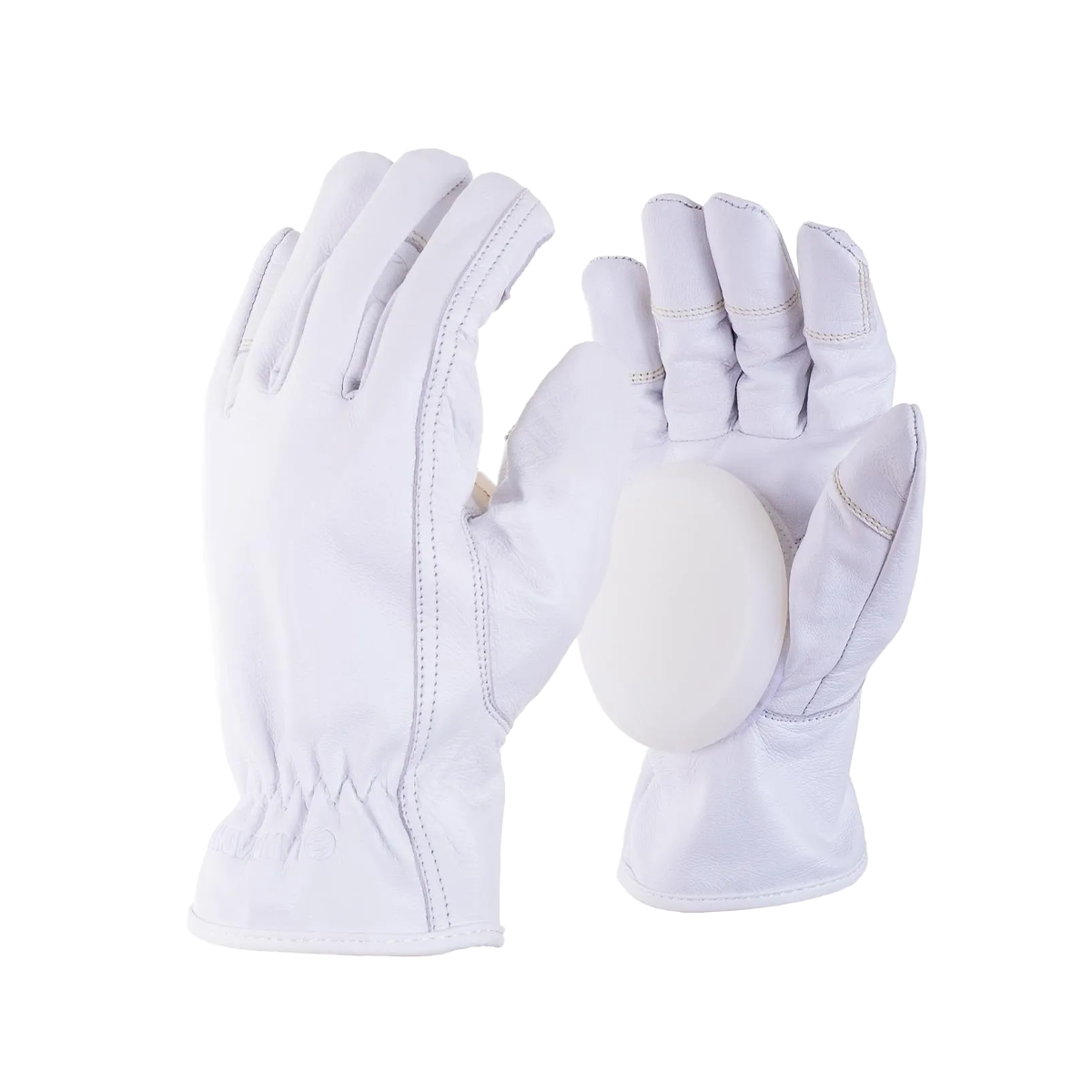 Landyachtz Leather Simple Slide Gloves - White